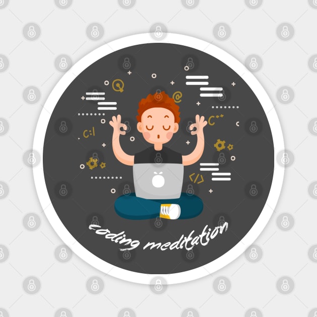 Coding Meditation - Yoga Magnet by IbR860